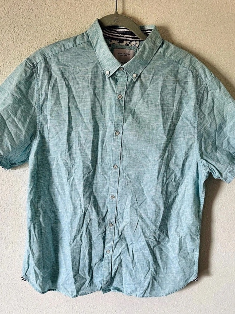 Ricky Singh Denim & Flower Men's Floral Short Sleeve Shirt Size XL